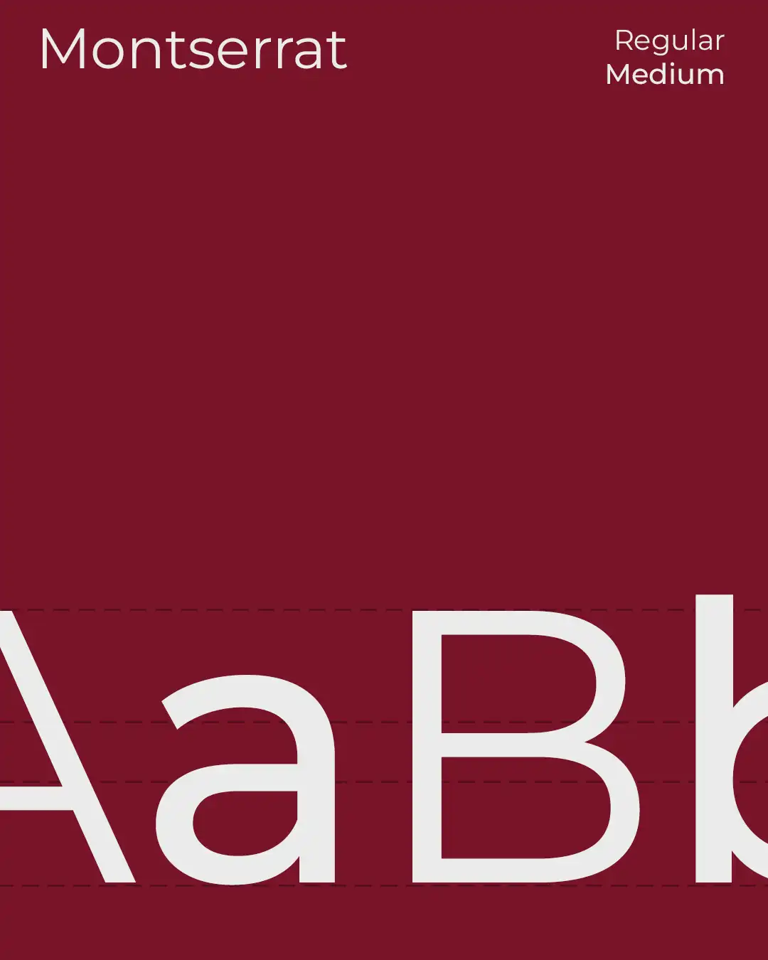 Typografie-Board mit der Hausschrift Montserrat in den Schnitten Regular und Medium im Corporate Design des Zentrums für Familienmedizin.